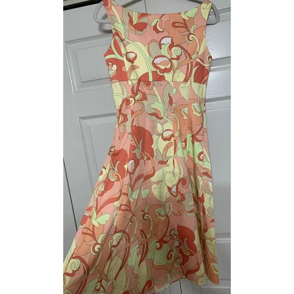 NWT Tahari Fit And Flare Floral Multicolor Dress Size 8 (Z1) - Picture 9 of 11